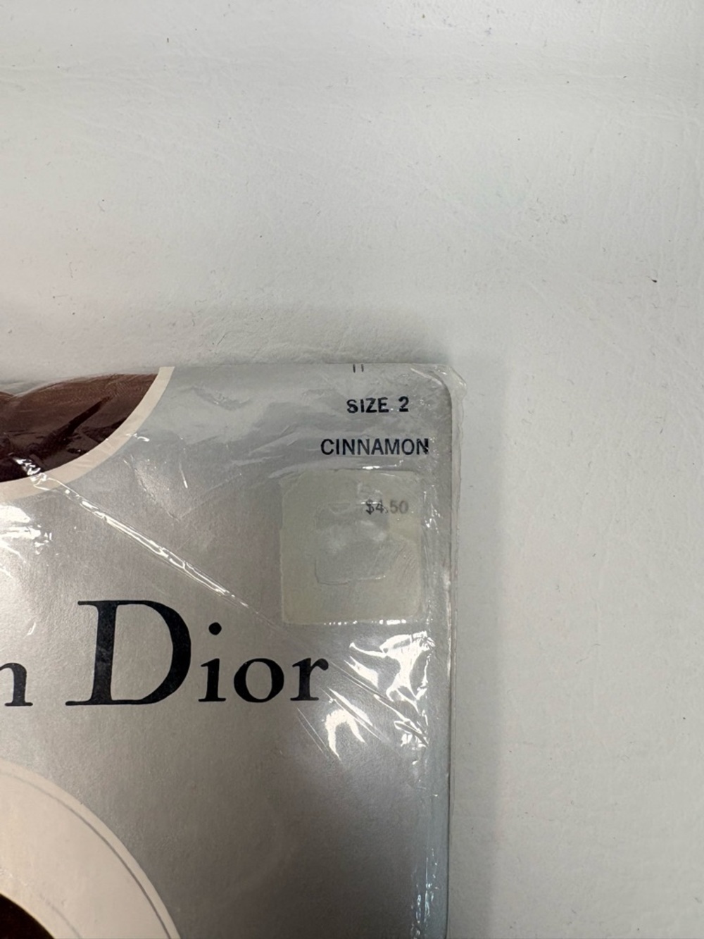 Vintage Christian Dior Diorissimo Pantyhose Size 2 Cinnamon Ultrasheer Sandal - Picture 4 of 6